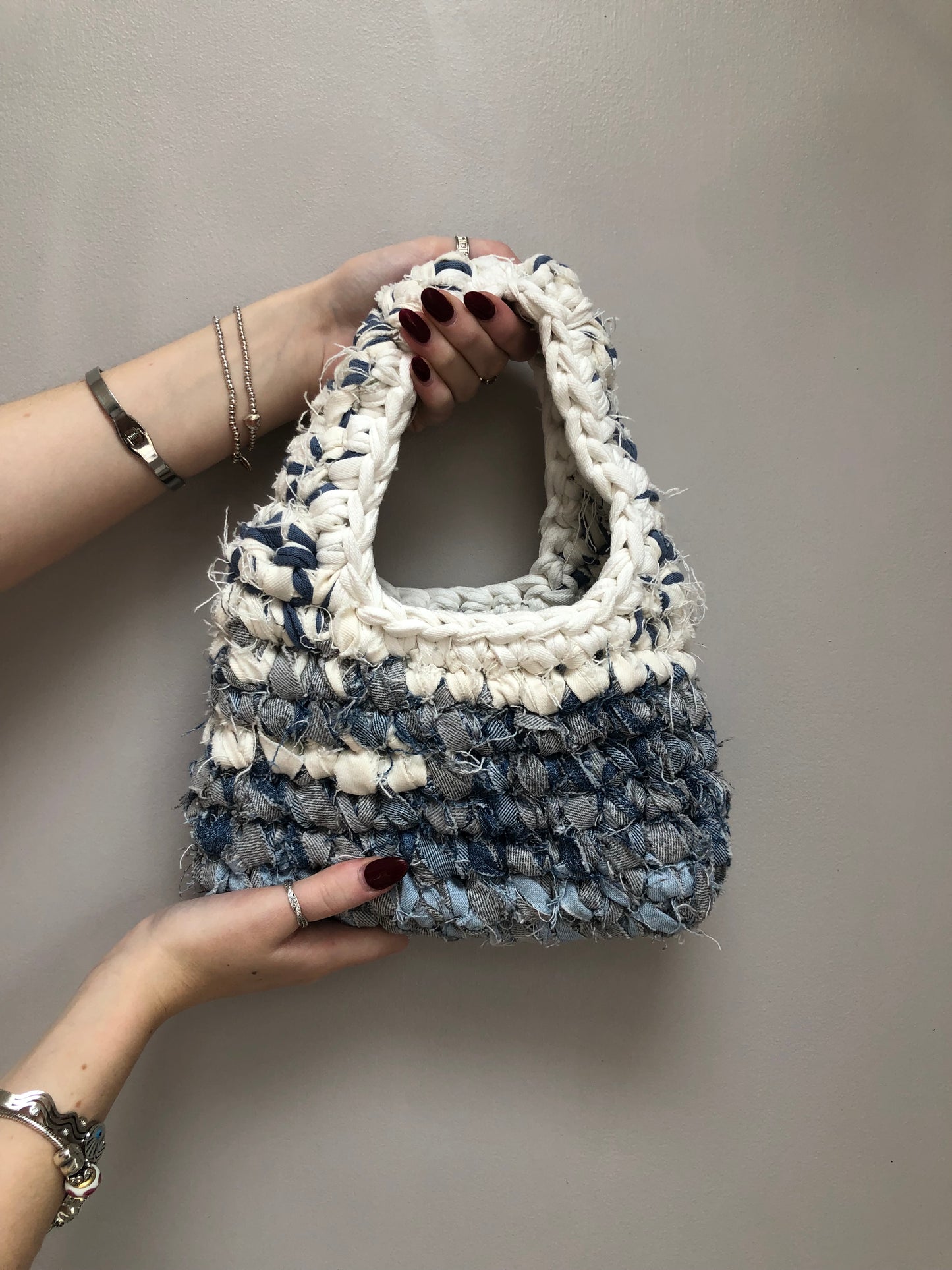 Chunky Denim Crochet Bag