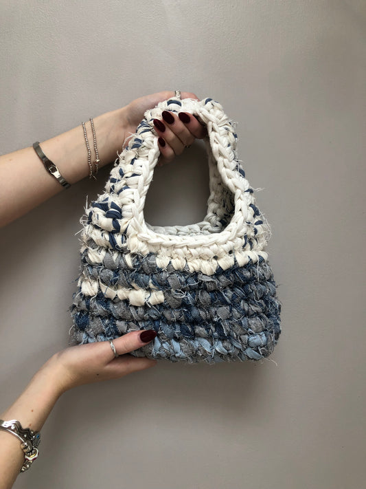 Chunky Denim Crochet Bag