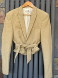 Cropped belted blazer