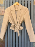 Cropped belted blazer