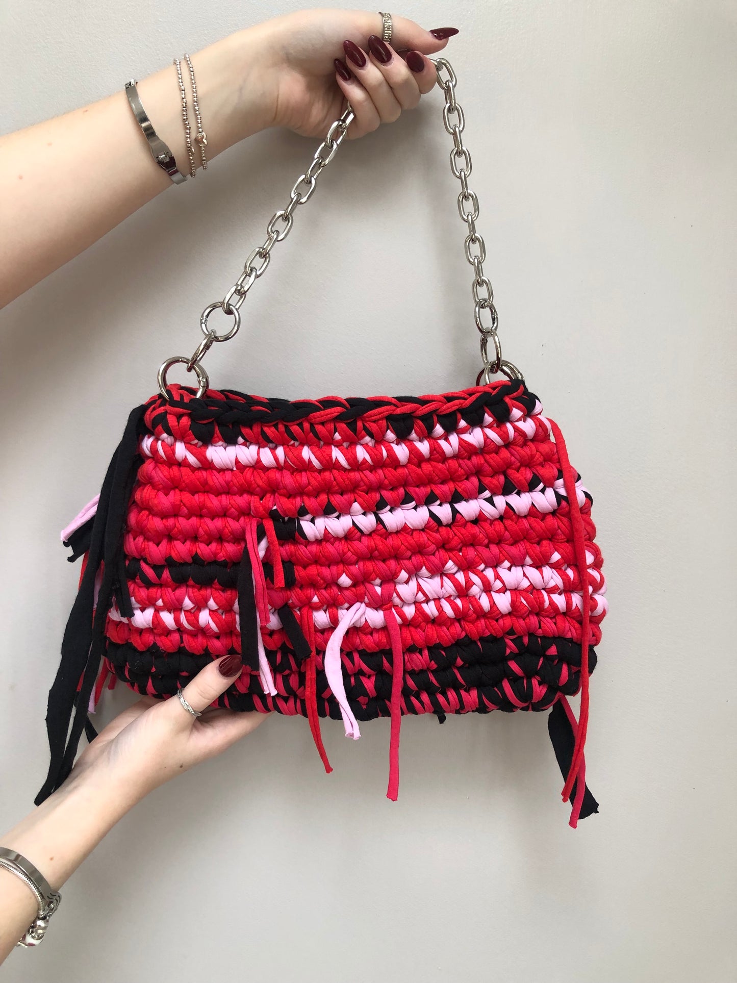 Ava Red Multi chain bag