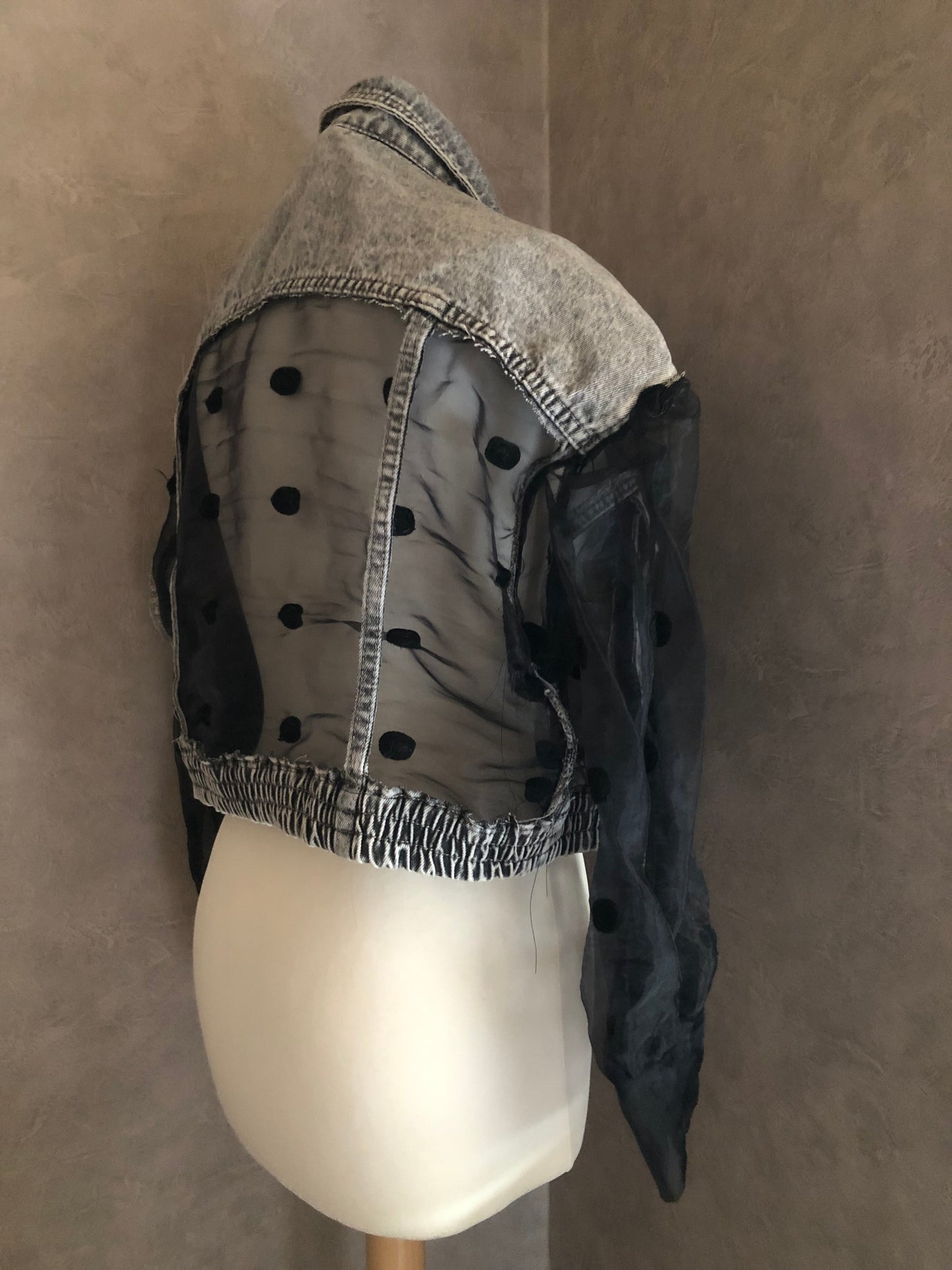 Polka Dot Denim Jacket