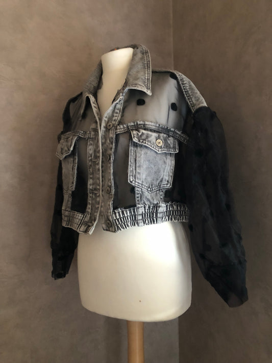 Polka Dot Denim Jacket