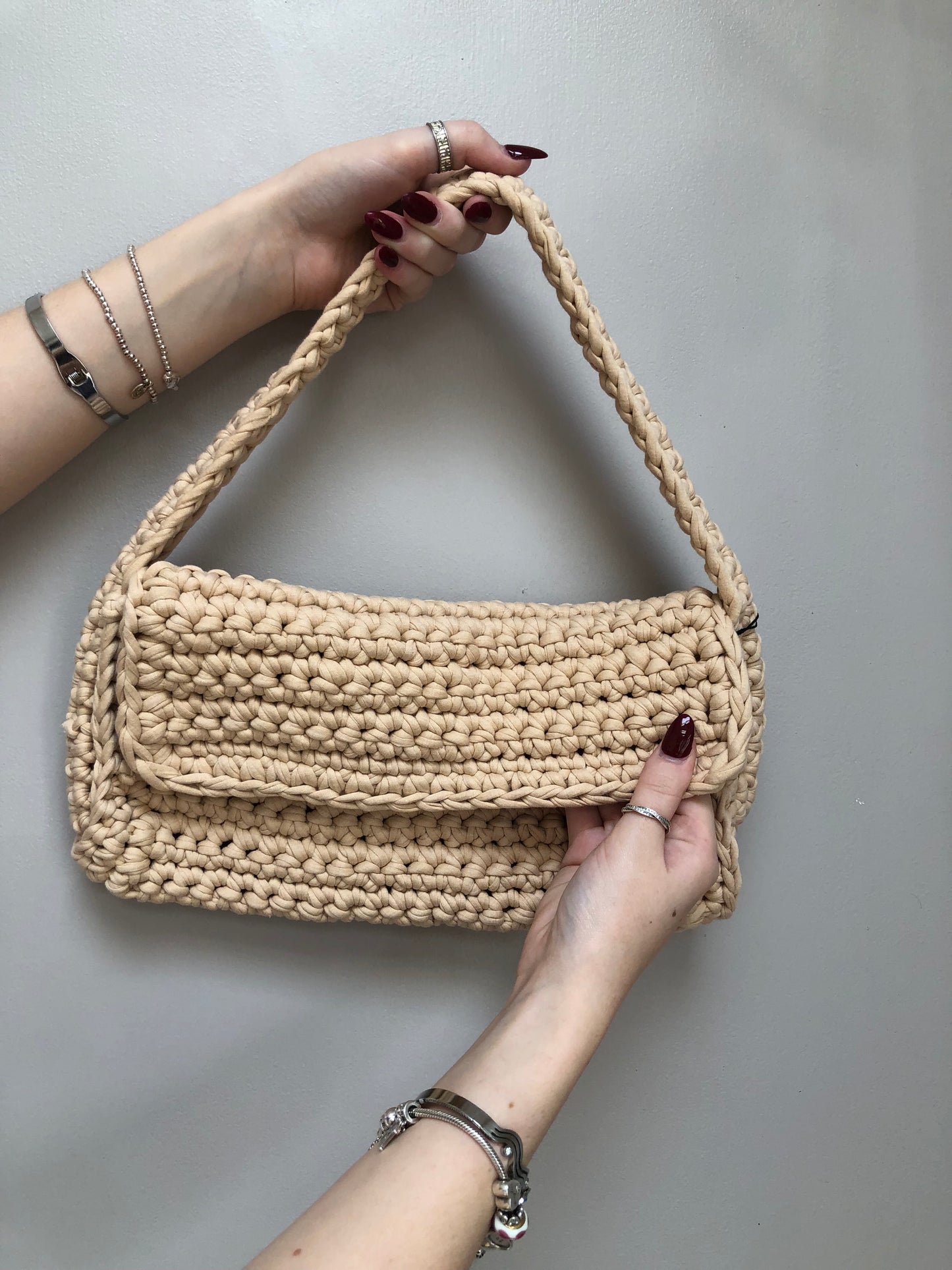 Large crocheted shoulder bag