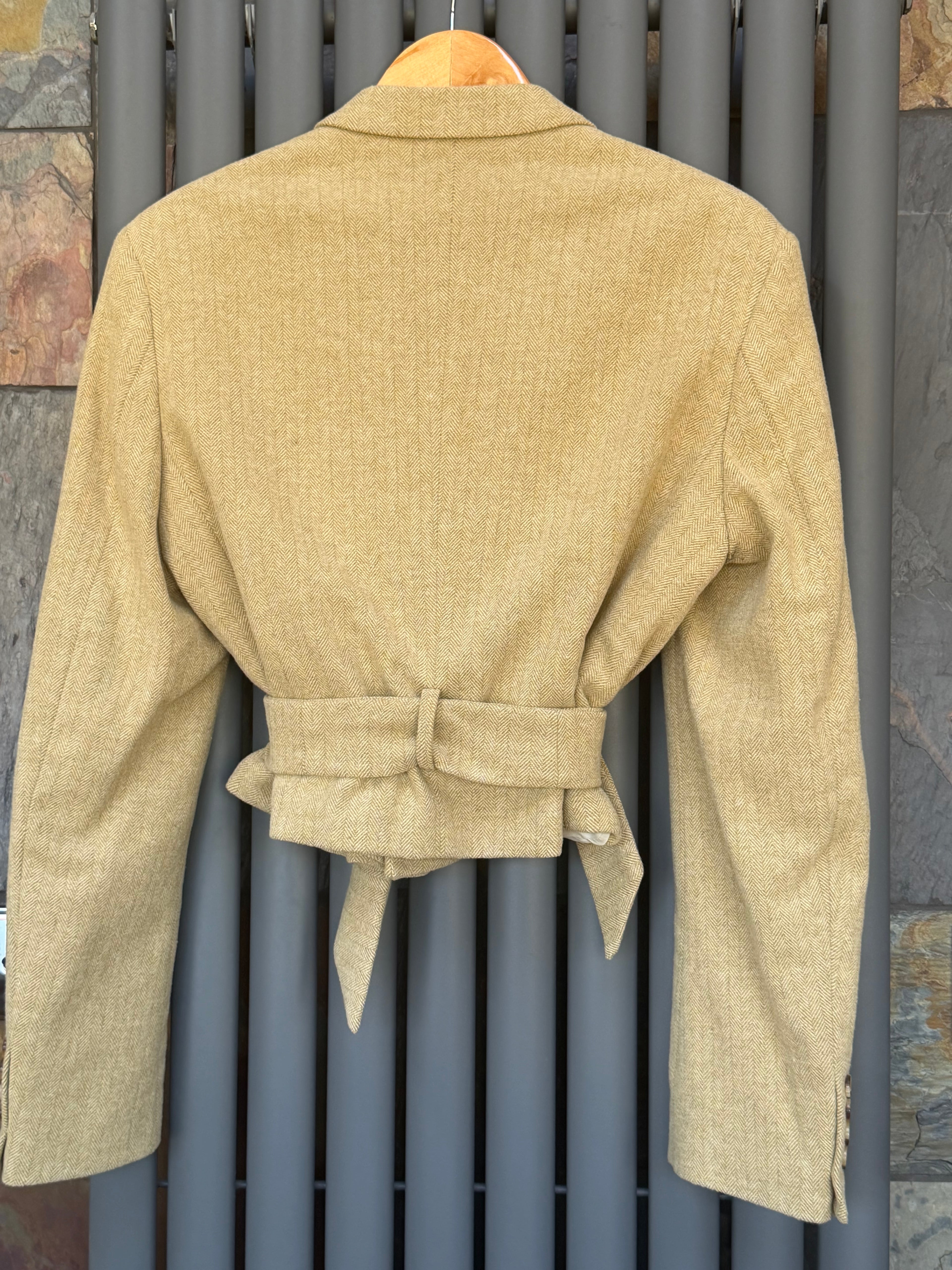 Cropped belted blazer
