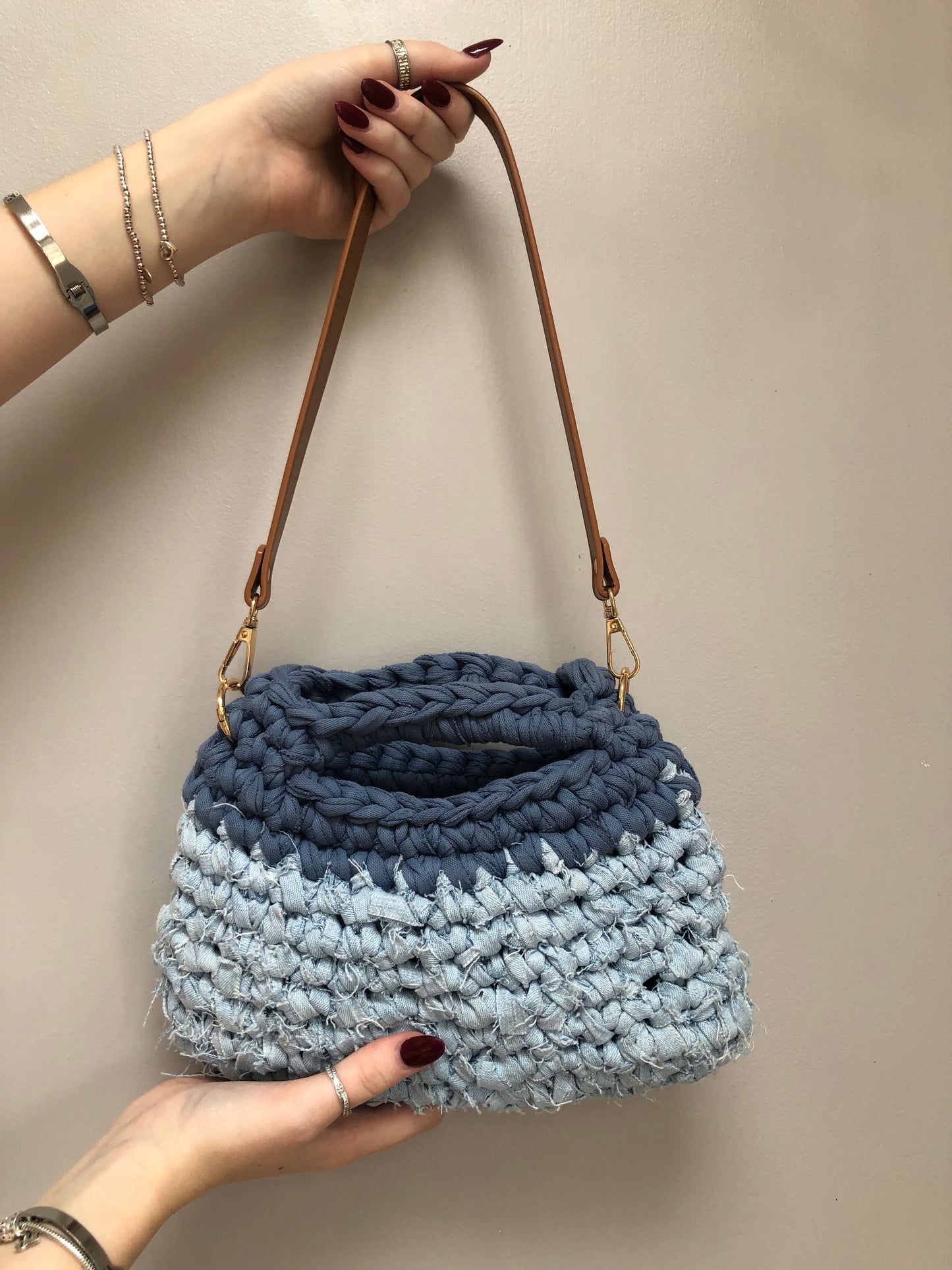 Imo Denim Tshirt Crochet Bag