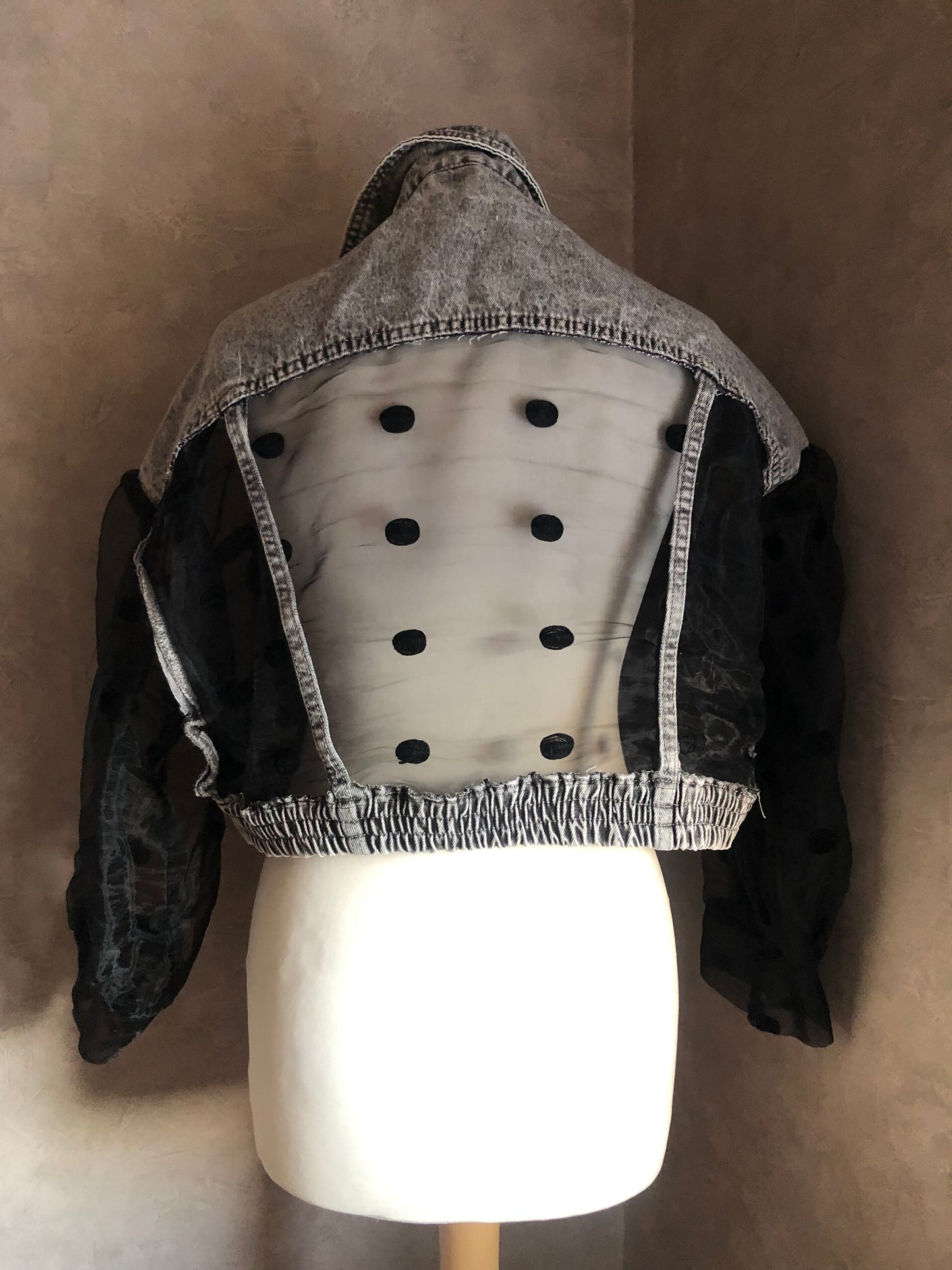 Polka Dot Denim Jacket