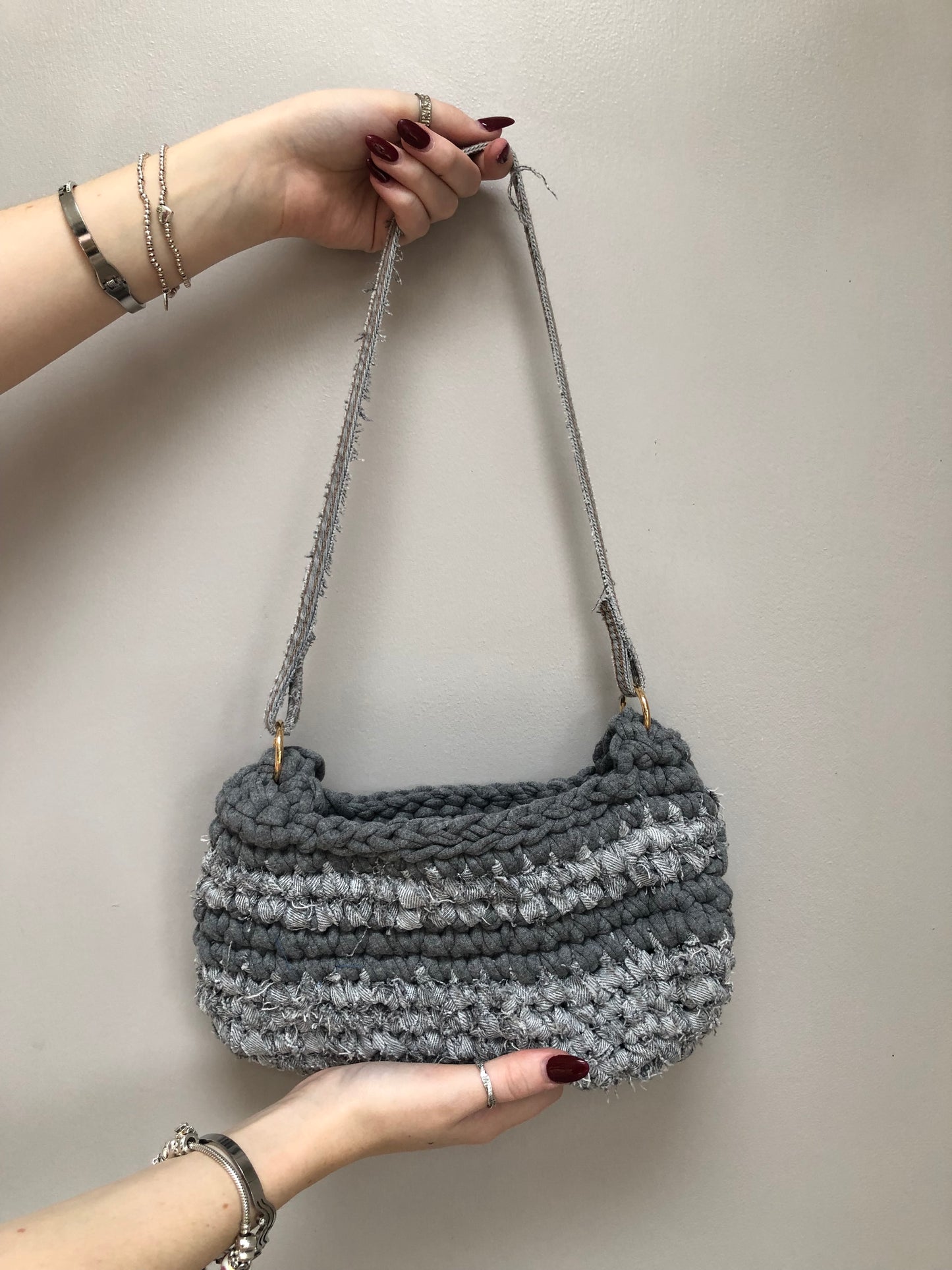 Libby Grey Crochet bag